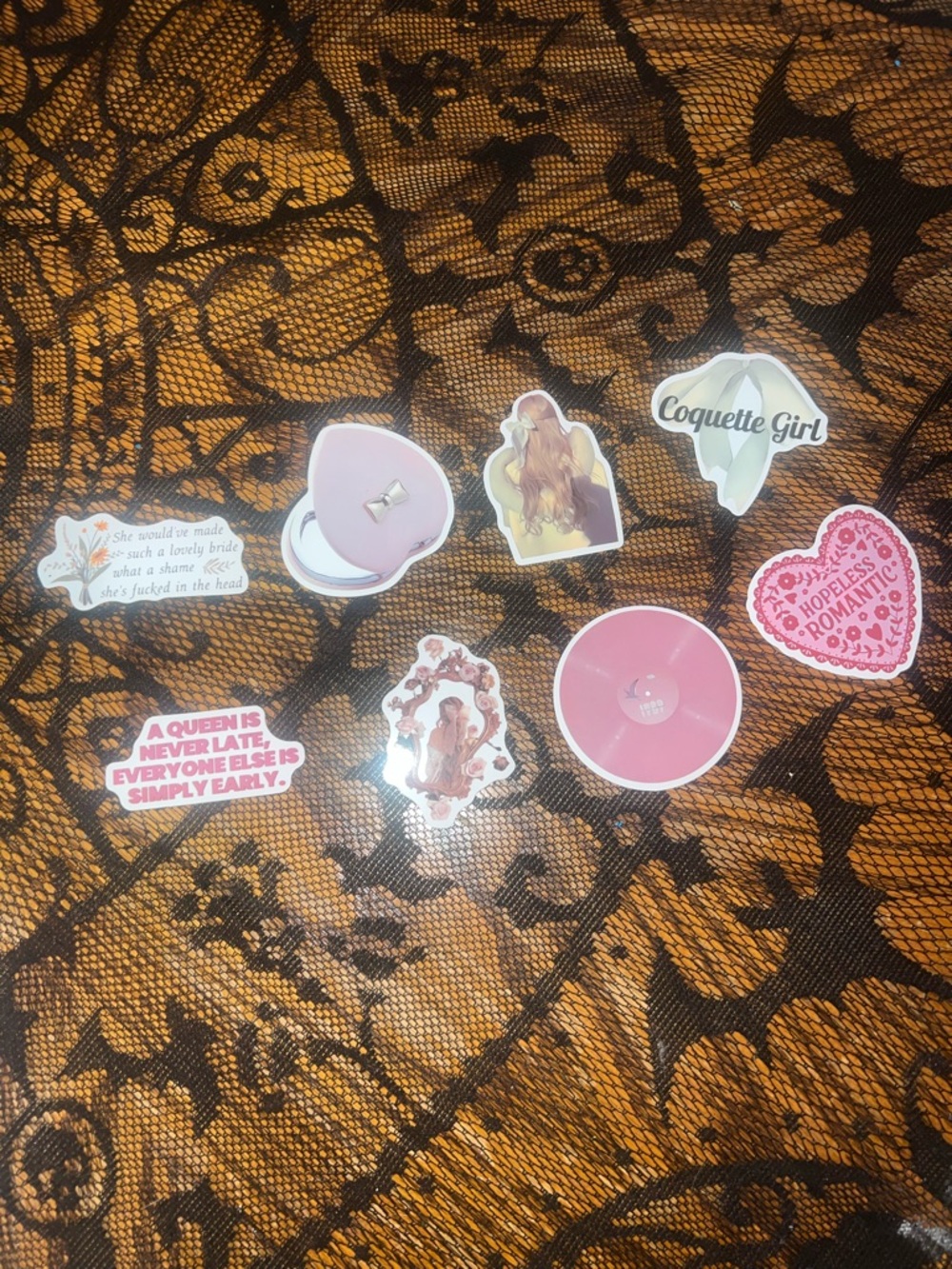 3 for $12 Assorted Pink Decorative Stickers - Coquette Style